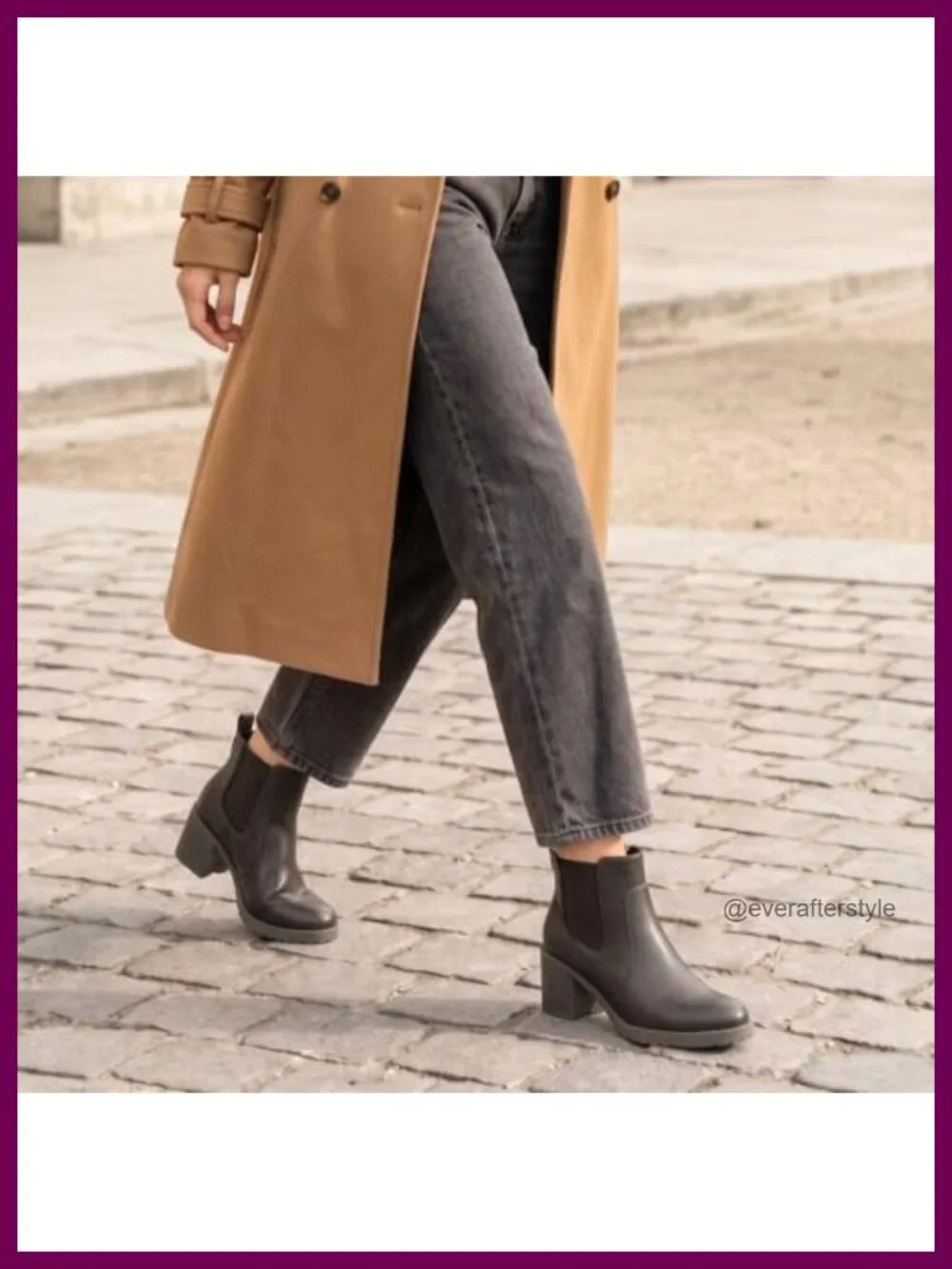 Women's Slip On Elastic Chelsea Ankle Boots Faux Leather Block Heel